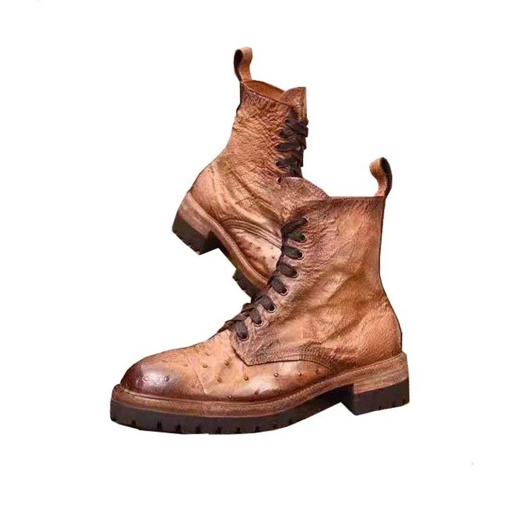 men's full quill ostrich boots