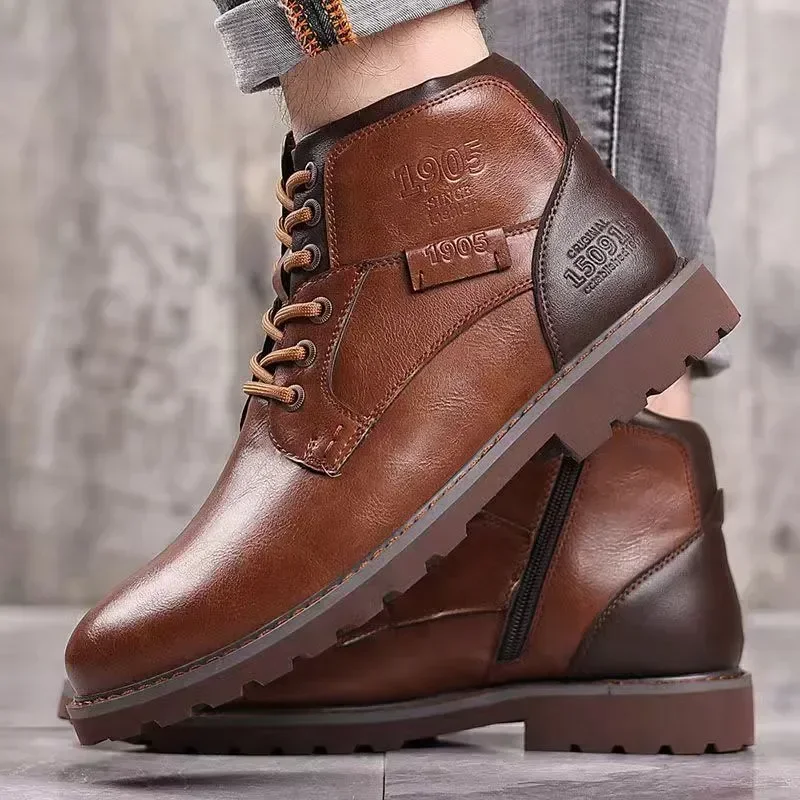 brown men's boots