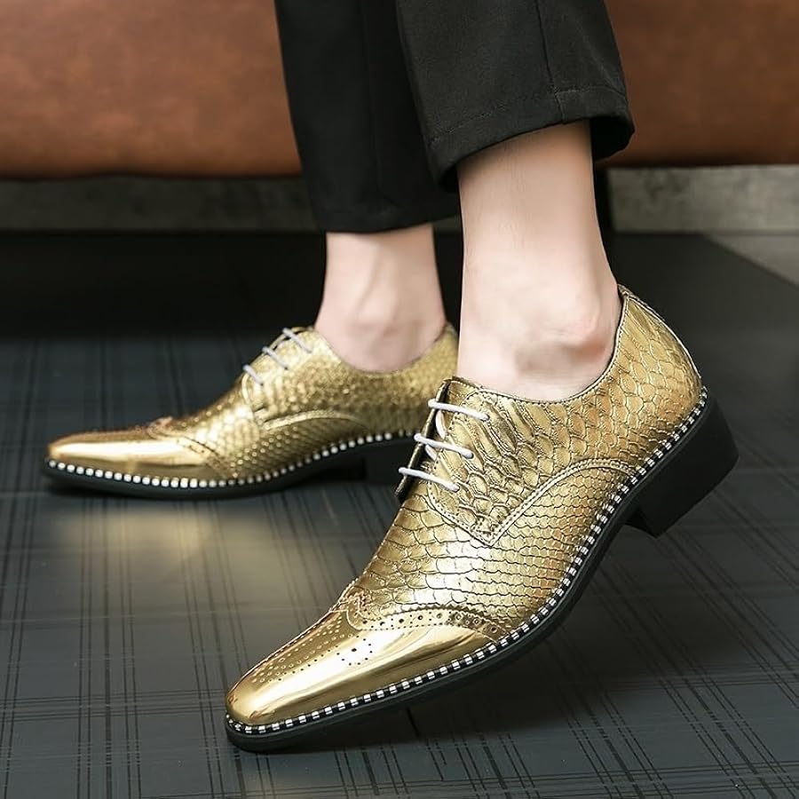 gold dress shoes