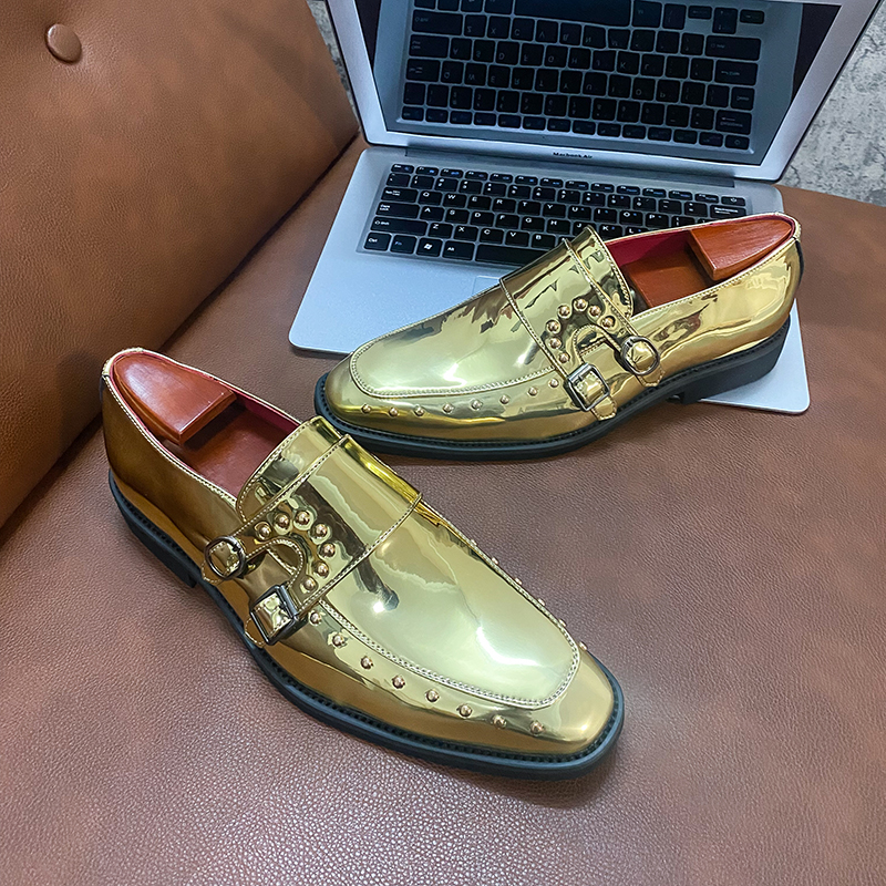 gold dress shoes