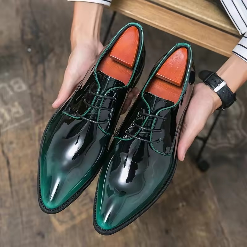 green dress shoes